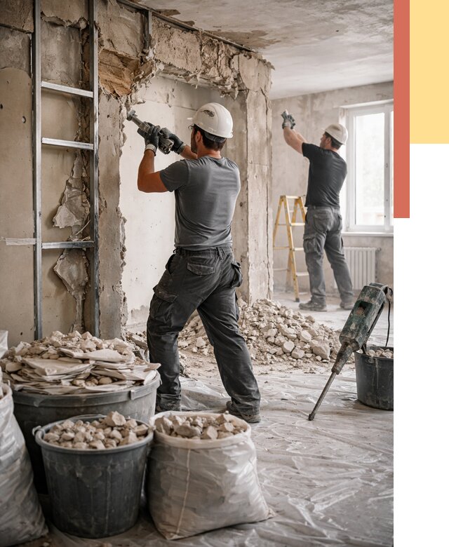 Демонтажные работы в Кумертау от 2756 руб. — услуги и цена под ключ | ОТДЕЛОЧНИК-Кра