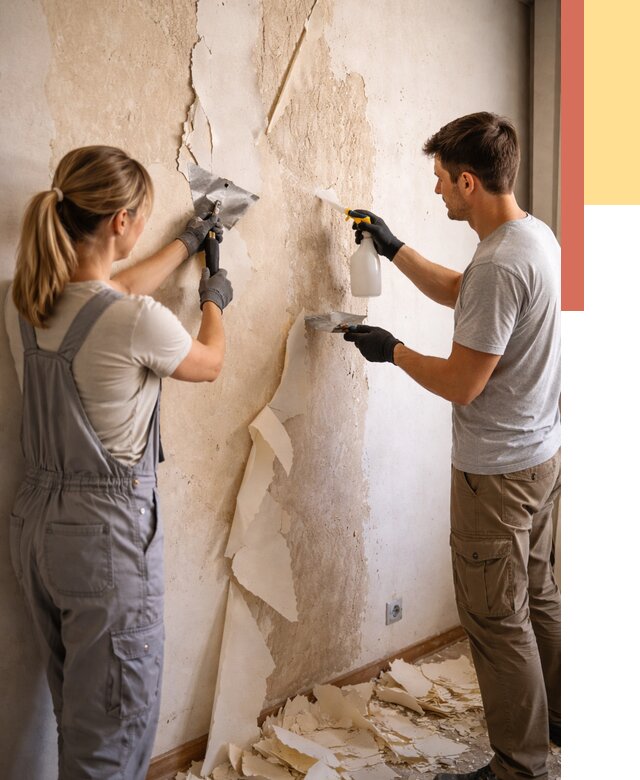 Снятие старых обоев в Кумертау от 5360 руб. под ключ недорого | ОТДЕЛОЧНИК-Кра