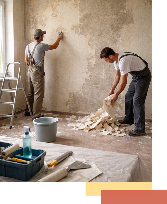 Снятие старых обоев в Кумертау быстро и качественно