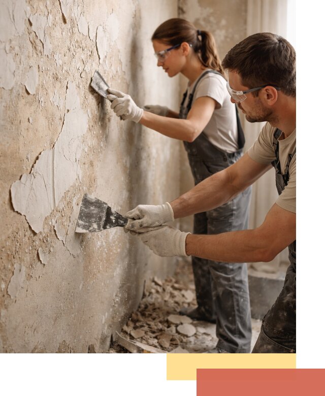 Снятие старой шпаклевки и подготовка поверхностей в Кумертау