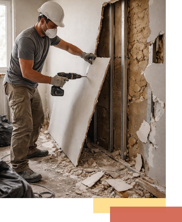 Демонтаж гипсокартона со стен в Кумертау качественно и быстро