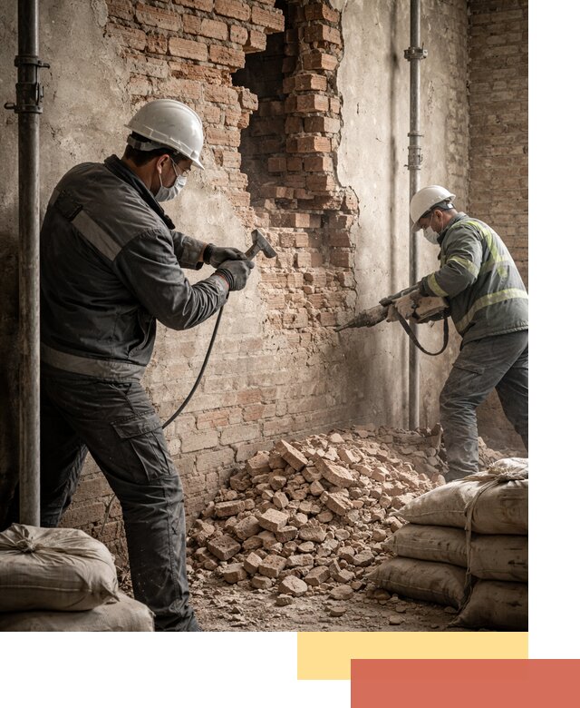 Демонтаж кирпичных стен в Кумертау быстро и безопасно