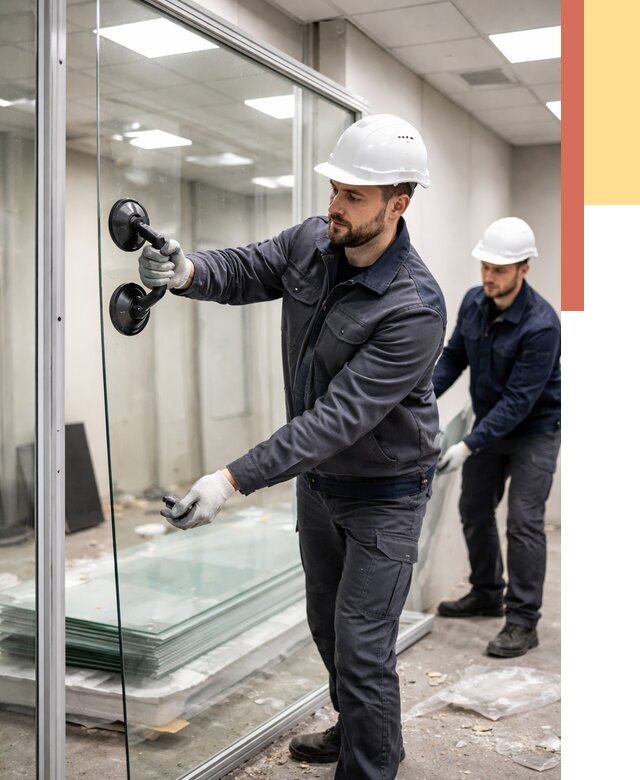 Демонтаж стеклянных перегородок в Кумертау от 3267 руб. — быстро и недорого | ОТДЕЛОЧНИК-Кра