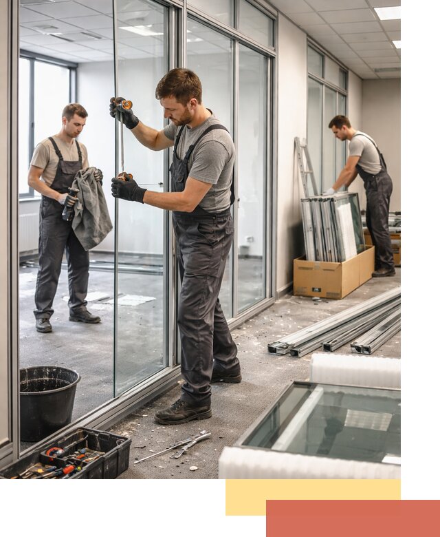 Демонтаж стеклянных перегородок в Кумертау быстро и безопасно