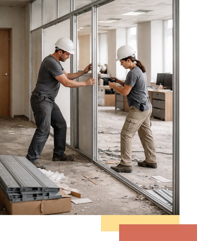 Демонтаж алюминиевых перегородок в Кумертау быстро и аккуратно