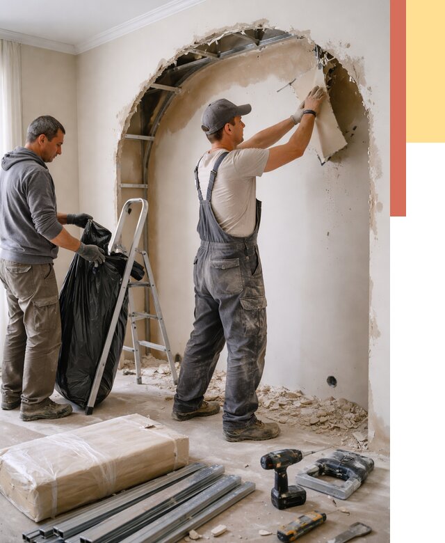 Демонтаж арки из гипсокартона в Кумертау от 3573 руб. — услуги под ключ | ОТДЕЛОЧНИК-Кра