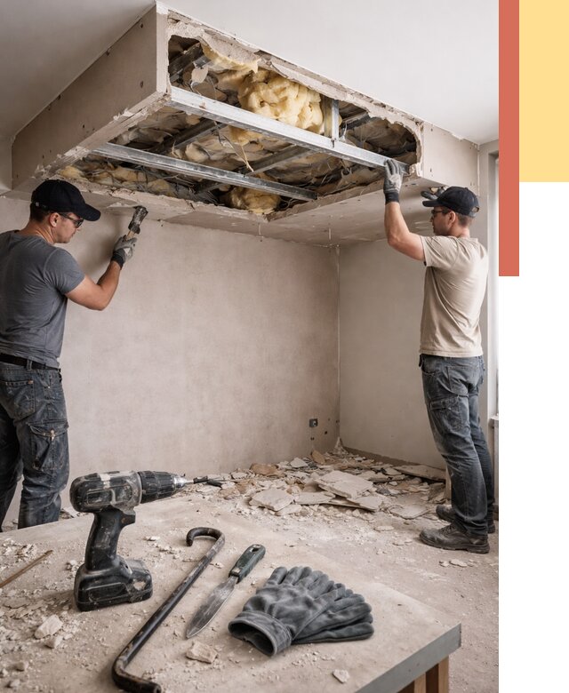 Демонтаж короба из гипсокартона в Кумертау от 1552 руб. — быстро и недорого | ОТДЕЛОЧНИК-Кра