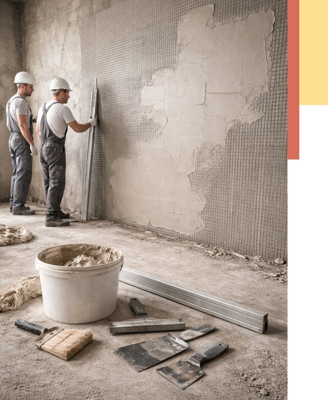 Штукатурка стен по сетке в Кумертау от 5615 руб./м2 — быстро и недорого | ОТДЕЛОЧНИК-Кра