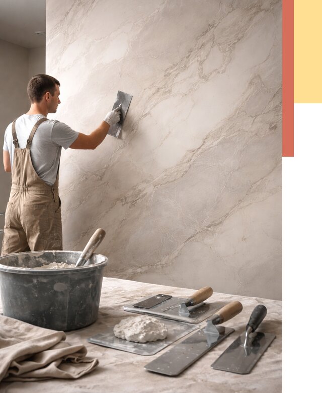 Декоративная штукатурка под мрамор в Кумертау от 2859 руб./м² — быстро и недорого | ОТДЕЛОЧНИК-Кра