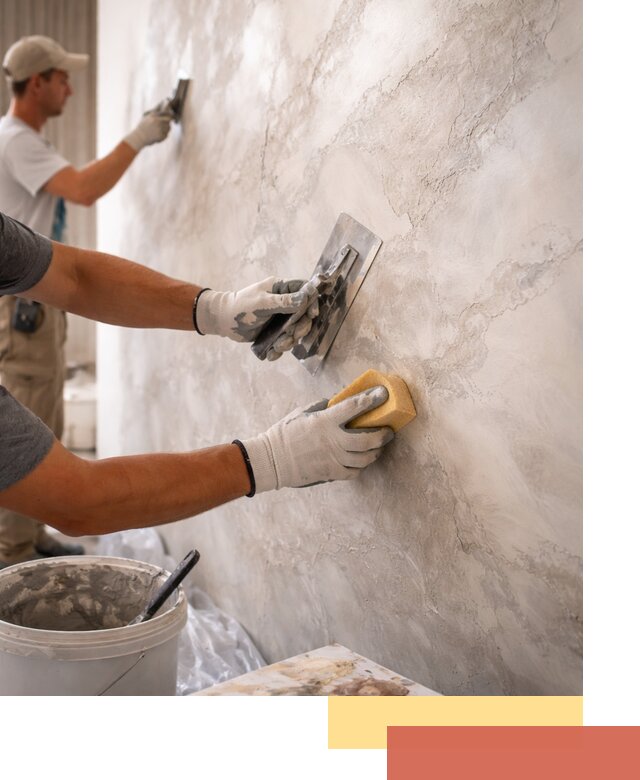 Декоративная штукатурка под мрамор в Кумертау для стен и потолков