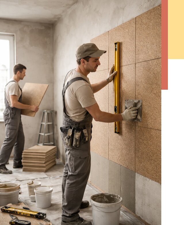 Монтаж пробковых панелей на стены в Кумертау от 3573 руб. — ОТДЕЛОЧНИК-Кра