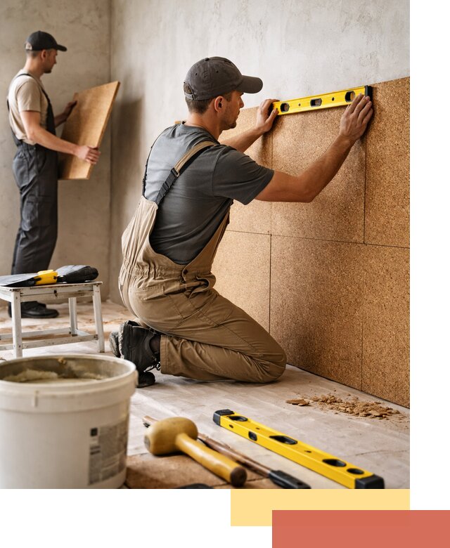 Монтаж пробковых панелей на стены в Кумертау быстро и качественно