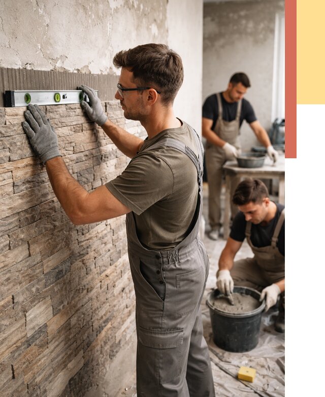 Монтаж искусственного камня в Кумертау от 4594 руб. под ключ | ОТДЕЛОЧНИК-Кра