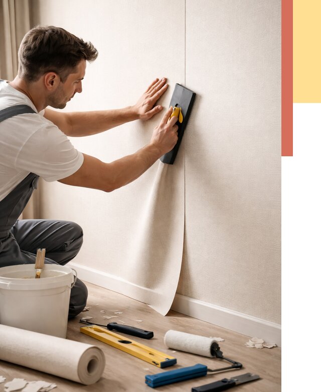 Поклейка виниловых обоев в Кумертау от 4594 руб. | Быстро и недорого — ОТДЕЛОЧНИК-Кра