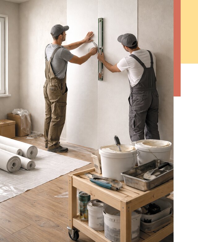 Поклейка стеклообоев в Кумертау от 6636 руб. за м2 — быстро и недорого | ОТДЕЛОЧНИК-Кра