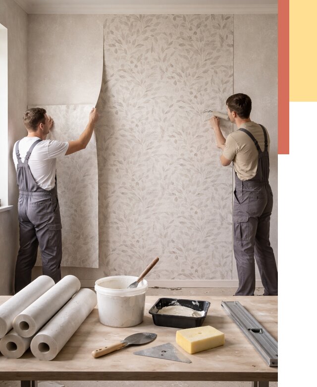 Поклейка обоев с подбором рисунка в Кумертау от 3573 руб. | ОТДЕЛОЧНИК-Кра - быстро и недорого