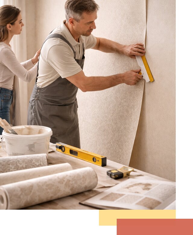 Поклейка обоев с подбором рисунка в Кумертау