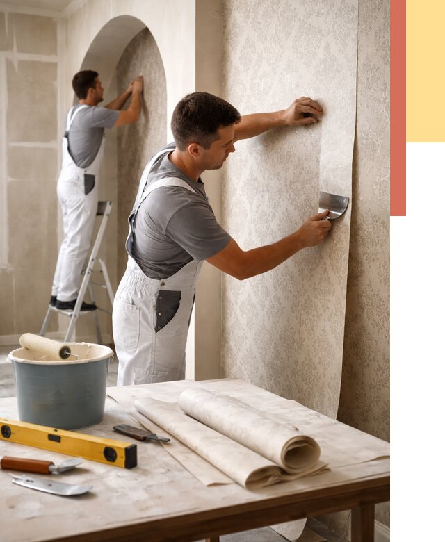 Поклейка обоев на сложные стены в Кумертау от 2859 руб. под ключ | ОТДЕЛОЧНИК-Кра