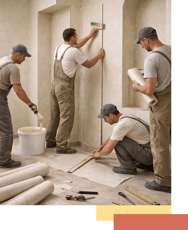 Поклейка обоев на сложные стены и неровные поверхности в Кумертау