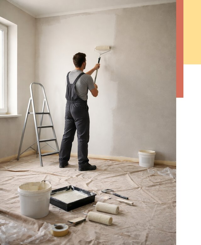 Покраска стен моющейся краской в Кумертау от 357 руб./м² — быстро и недорого | ОТДЕЛОЧНИК-Кра