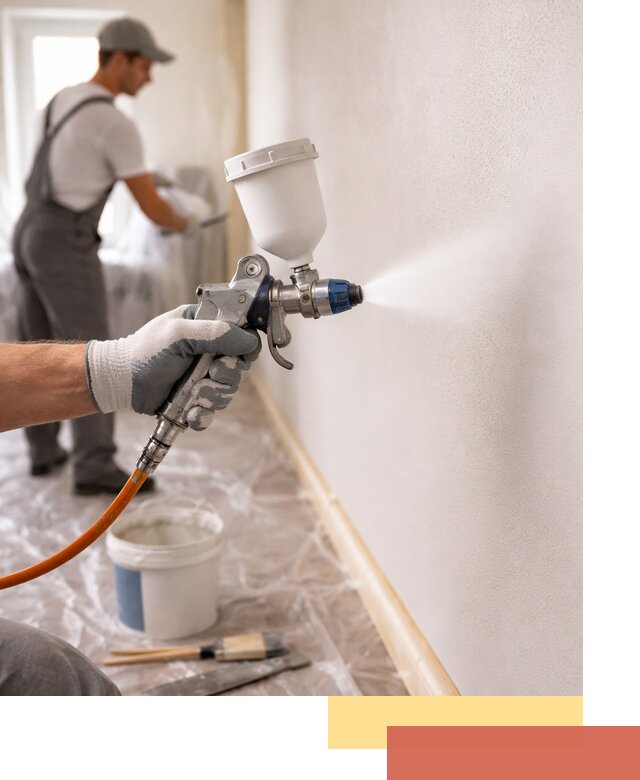 Покраска стен краскопультом в Кумертау быстро и качественно