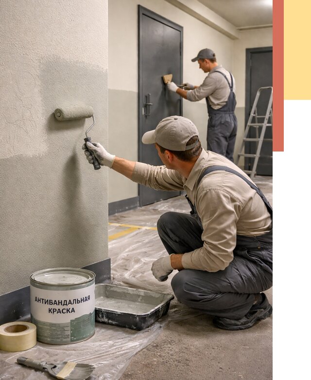 Покраска стен антивандальной краской в Кумертау от 4594 руб./м² под ключ | ОТДЕЛОЧНИК-Кра