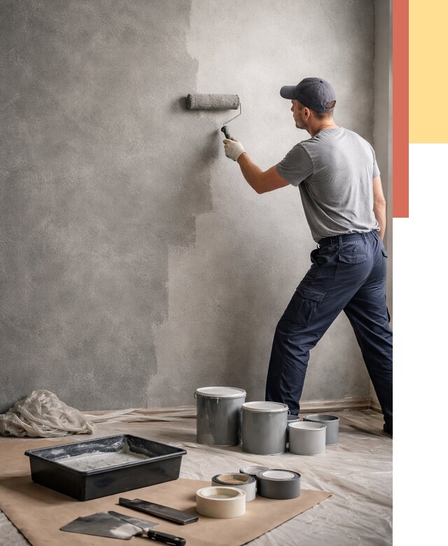 Покраска стен под бетон в Кумертау от 664 руб. за м2 — быстро и недорого | ОТДЕЛОЧНИК-Кра