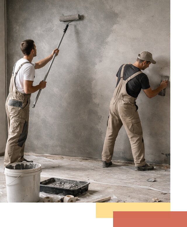 Покраска стен под бетон в Кумертау профессионально и недорого