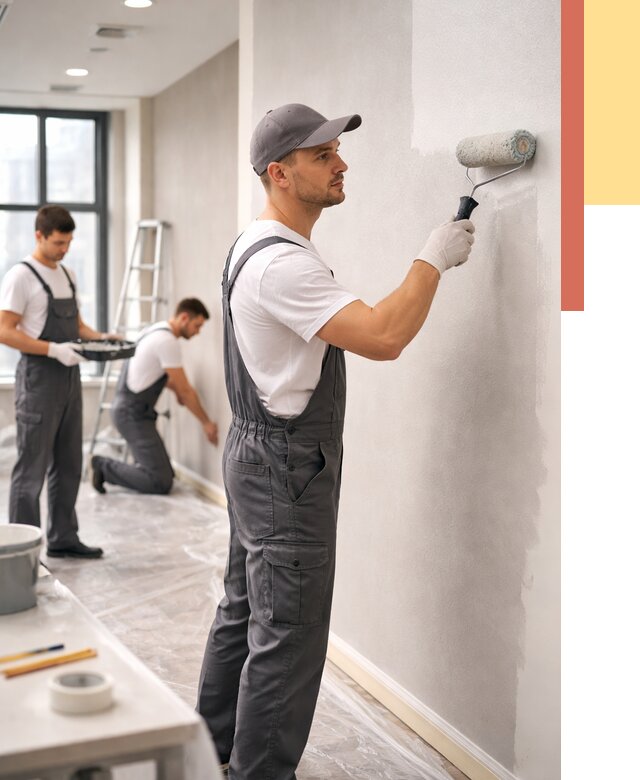 Покраска стен в офисе в Кумертау от 8678 руб. — быстро и недорого | ОТДЕЛОЧНИК-Кра