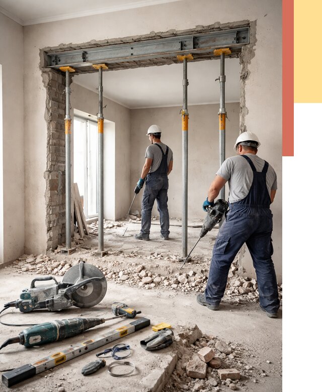 Прорезка проема в стене в Кумертау от 4594 руб. — быстро и недорого | ОТДЕЛОЧНИК-Кра