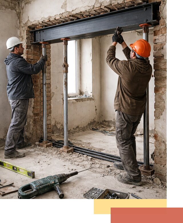 Усиление проема в стене в Кумертау для расширения и безопасности