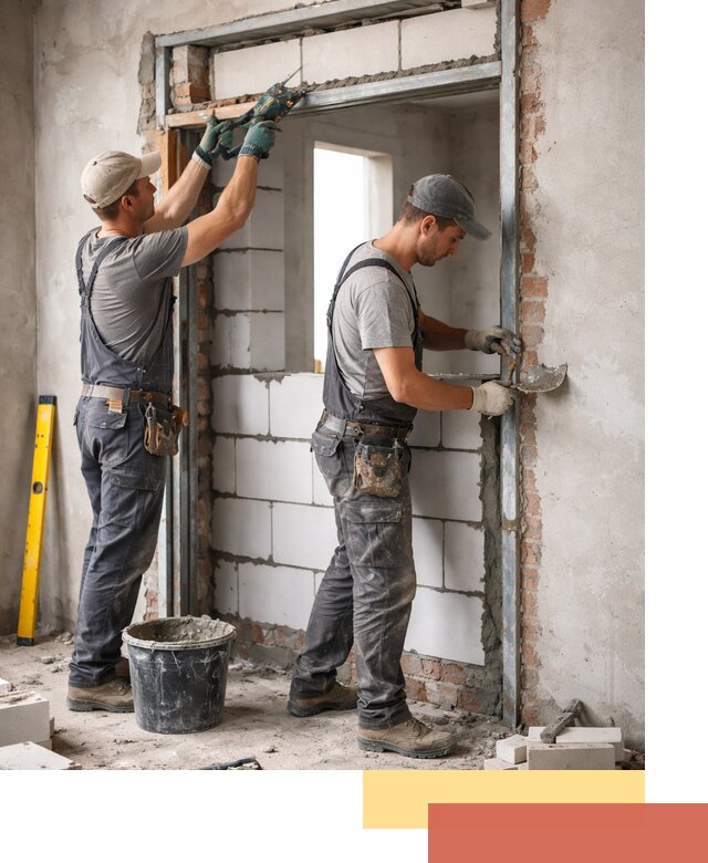 Закладка дверного проема под ключ в Кумертау: демонтаж, монтаж, отделка