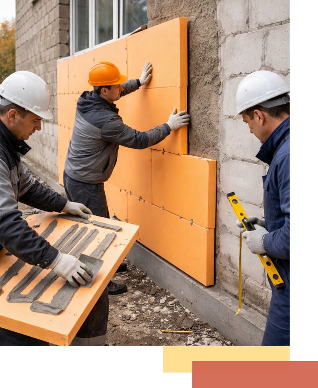 Утепление фасада пеноплексом под ключ в Кумертау