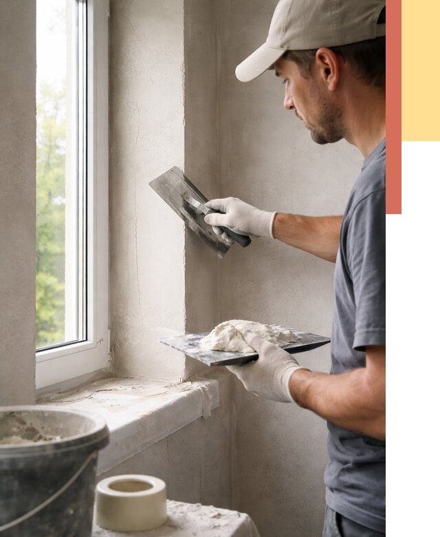 Штукатурка откосов в Кумертау от 4594 руб/м² — услуги и выравнивание под ключ | ОТДЕЛОЧНИК-Кра