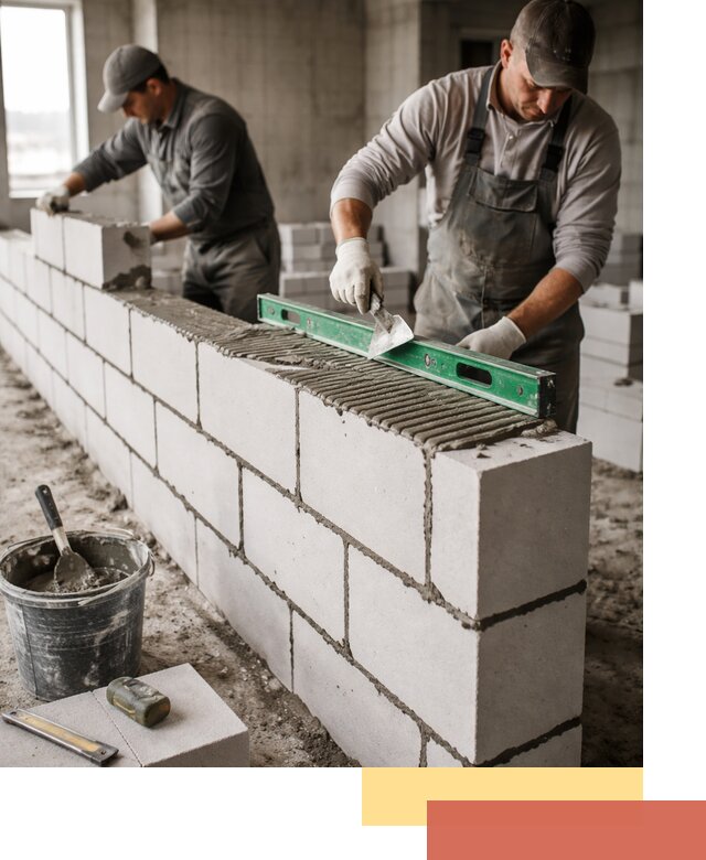 Кладка перегородок из газобетона в Кумертау быстро и качественно