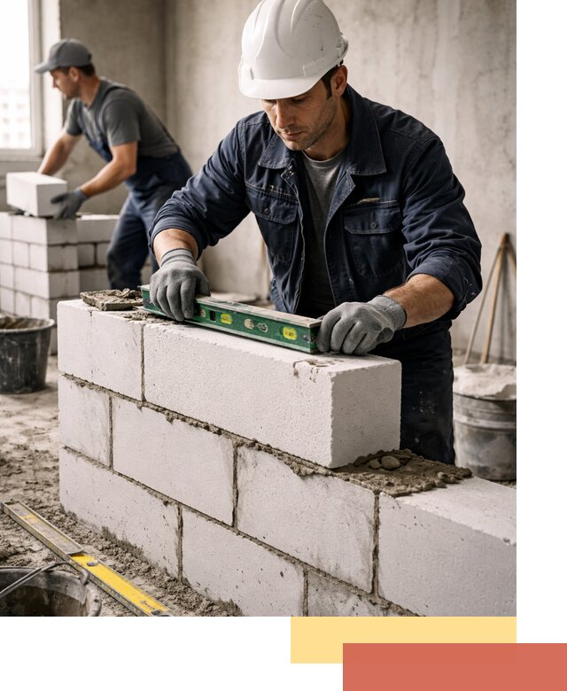 Кладка перегородок из пеноблока под ключ в Кумертау