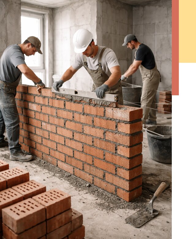 Кладка перегородок из кирпича в Кумертау от 3573 руб. за м² | ОТДЕЛОЧНИК-Кра