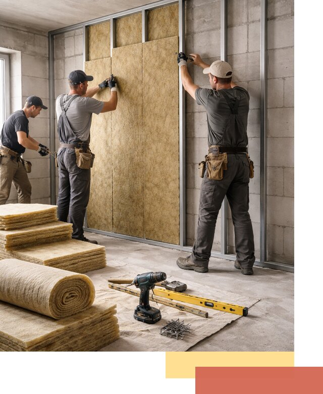 Шумоизоляция перегородок из блоков в Кумертау — монтаж и защита шумоизоляцией