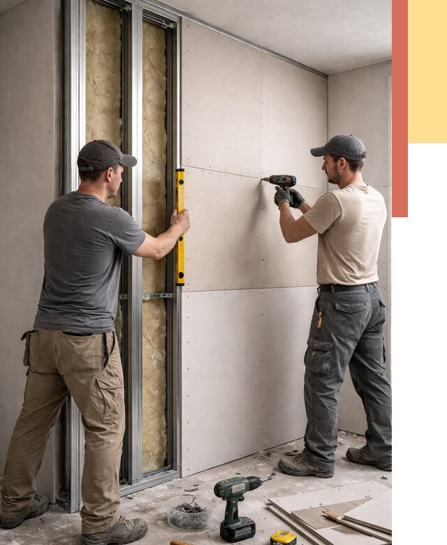 Монтаж двухслойной перегородки из гипсокартона в Кумертау от 1480 руб. | ОТДЕЛОЧНИК-Кра