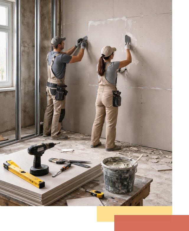 Монтаж двухслойной перегородки из гипсокартона в Кумертау