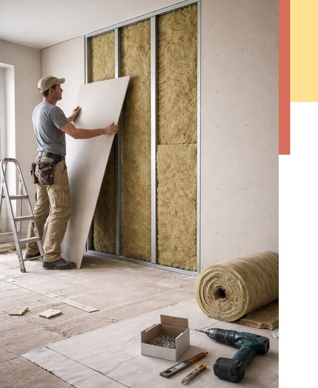 Перегородка из гипсокартона с шумоизоляцией в Кумертау от 3185 руб. | ОТДЕЛОЧНИК-Кра