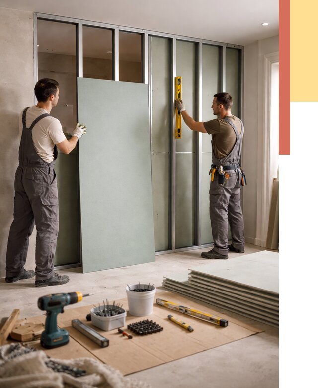 Перегородка из влагостойкого гипсокартона в Кумертау от 4900 руб. — монтаж под ключ | ОТДЕЛОЧНИК-Кра