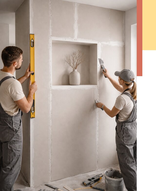 Перегородка из гипсокартона с нишей в Кумертау от 3318 руб. под ключ | ОТДЕЛОЧНИК-Кра