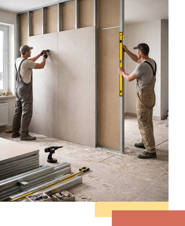 Зонирующая перегородка из гипсокартона под ключ в Кумертау