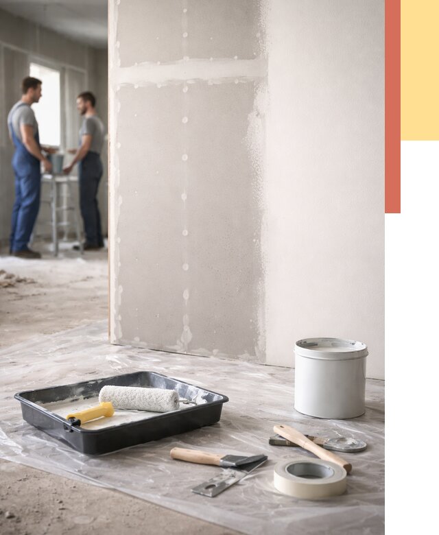 Покраска перегородок из гипсокартона в Кумертау от 4594 руб. под ключ | ОТДЕЛОЧНИК-Кра