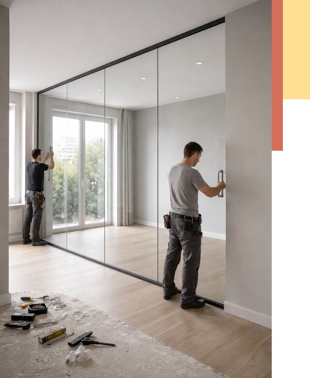 Изготовление стеклянных перегородок в Кумертау от 12608 руб. под ключ | ОТДЕЛОЧНИК-Кра