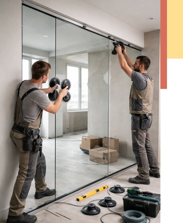 Монтаж стеклянных перегородок в Кумертау от 6636 руб. | ОТДЕЛОЧНИК-Кра