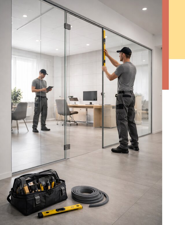 Цельностеклянные перегородки под ключ в Кумертау от 9699 руб. — монтаж и цены | ОТДЕЛОЧНИК-Кра