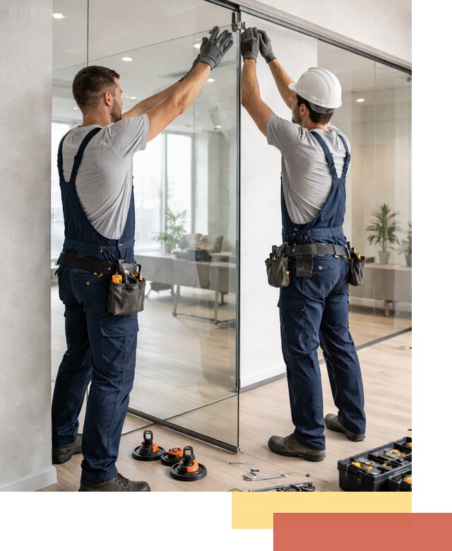 Безрамные стеклянные перегородки под ключ в Кумертау