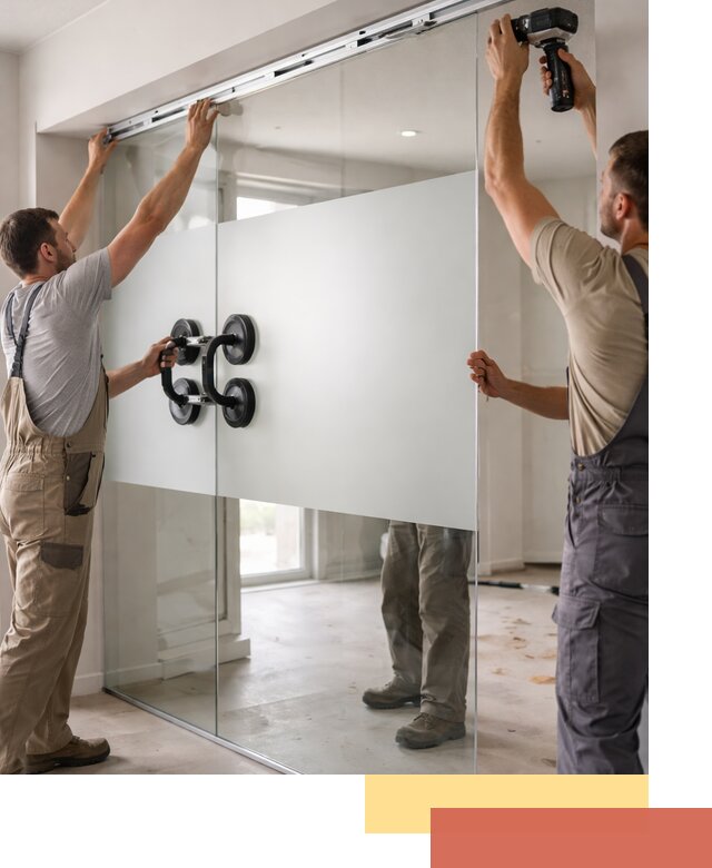 Матовые стеклянные перегородки под ключ в Кумертау